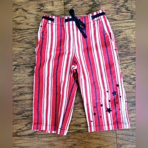 Vintage OshKosh Red, White,‎ And Blue Striped Capris